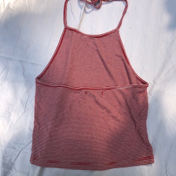 Red and white striped halter top - Picture 6 of 6